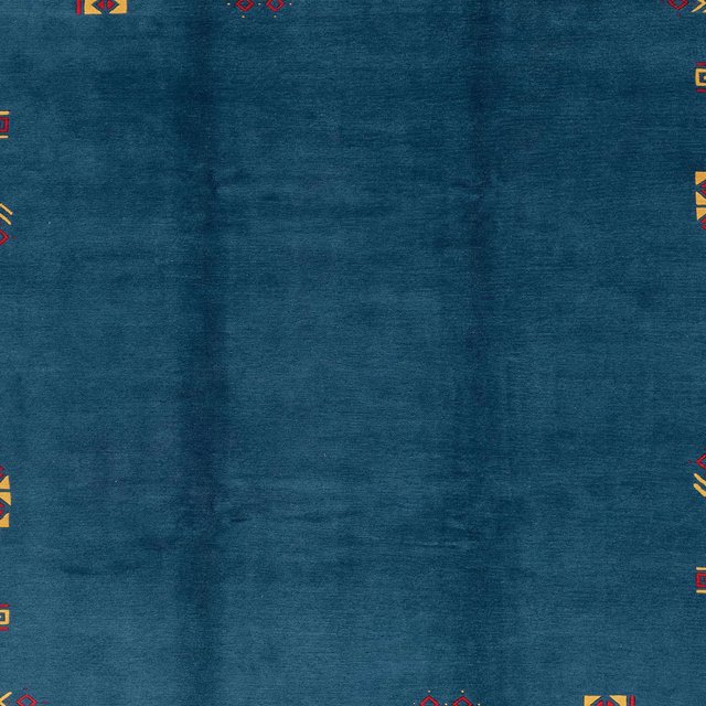 Ahgly Company Tapis d'Intérieur Carrés Abstraits Vert Sarcelle Abstraits pour Aire, 5 Pieds Carré