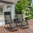 thumbnail image 1 of Gymax Set of 2 Folding Rattan Patio Lounge Chair Recliner w/ Headrest, 1 of 10