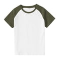 thumbnail image 1 of Plebaso T-Shirts d'Été pour Garçons et Filles à Manches Courtes, T-Shirts à Blocs de Couleur, Hauts pour Enfants, Chandails Décontractés à Col Rond, 1 of 7