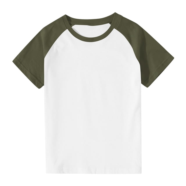 Plebaso T-Shirts d'Été pour Garçons et Filles à Manches Courtes, T-Shirts à Blocs de Couleur, Hauts pour Enfants, Chandails Décontractés à Col Rond