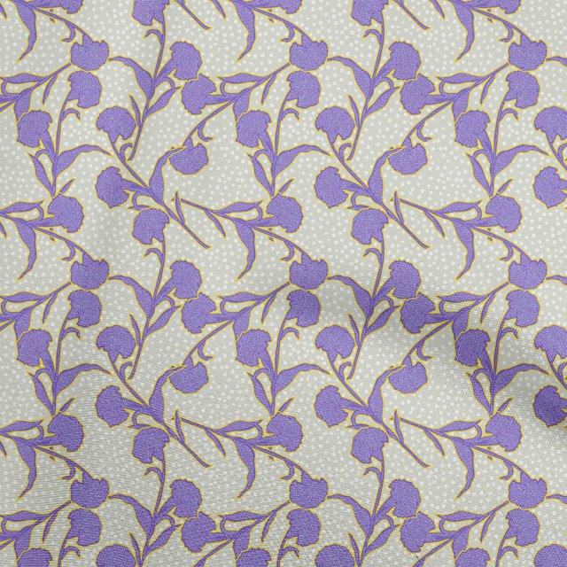 oneOone Rayon Light Gray Fabric Floral Botanical Craft Projects Decor Fabric Printed By The Yard 56 Inch Wide