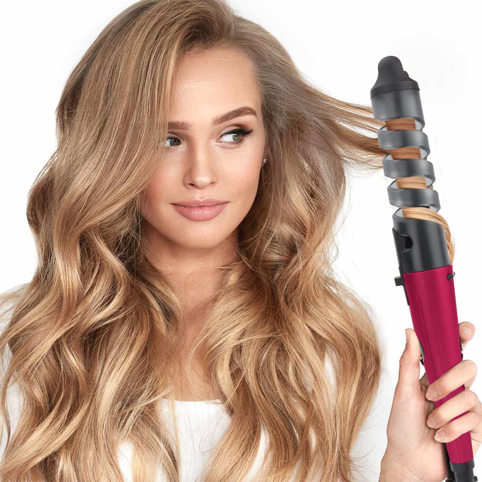 EGNMCR Automatic Curling Iron Ceramic Auto Hair Curler Rechargeable Curling Iron Wand Detangle Scald-Free Fast Heating For Hair Styling electric comb
