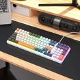 thumbnail image 2 of HAOAN T8 Clavier de Jeu 60 % 68 Touches Compact Mini Clavier Mécanique Filaire avec 18 Commutateurs Bleus Rétroéclairés RVB Chroma Câble de Clavier Bobiné USB-C pour PC Portable Mac XBOX - Bleu Blanc, 2 of 11