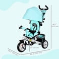 thumbnail image 3 of Qaba Tricycle 6 en 1 pour Tout-Petit 1-5 Ans avec Poignée de Poussée pour Parent, Vert, 3 of 10