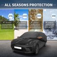 thumbnail image 2 of Unique Bargains Car Cover 210D-PU Oxford Outdoor Full Car Cover All Weather Waterproof Windproof Sun Protection with Driver Door Zipper Black for Kia Rio Sedan, 2 of 8