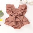thumbnail image 3 of Newborn Infant Baby Girls Sleeveless Ruffle Romper Bodysuit Outfit Set, 3 of 3