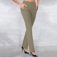 thumbnail image 1 of LSLJS Pantalon Évasé Ajusté pour Femme, Mode Décontractée, Tempérament, Couleur Unie, Tricoté, Micro-Tiré, 1 of 5