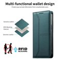 thumbnail image 4 of RFID Blocking Wallet Case for iPhone 17 Magnetic Leather Flip Cover with Stand Green, 4 of 7