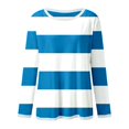 thumbnail image 5 of WEIYLL T-Shirts Chemises pour Femmes Manches Longues Rayé Col Rond à Blocs de Couleur Blouse Bleu Clair Tailles TG, 5 of 5