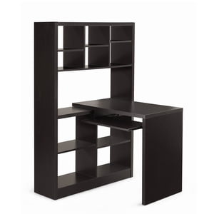 Monarch Specialties Computer Desk, Home Office, Bookcase, Corner, Storage Shelves, Left, Right Set-up, L Shape, Work, Laptop, Laminate, Brown, Contemporary, Modern