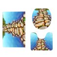 thumbnail image 2 of Chmadoxn Bathroom Rugs, Rugs for Living Room, Area Rug, Bath Mat Toilet Floor Mat U-shape Foot Mat Bathroom Bathroom Mat Printing Modern Mat Toilet Door Mat Three Sets carpeting carpeting, 2 of 7