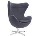 thumbnail image 1 of Plata Decor Egg Lounge Chair - Grey Fabric and Chrome Base, 1 of 1