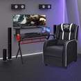 thumbnail image 2 of Costway Gaming Desk & Chair Set 48" Computer Desk & Massage Recliner Chair Black + White, 2 of 3