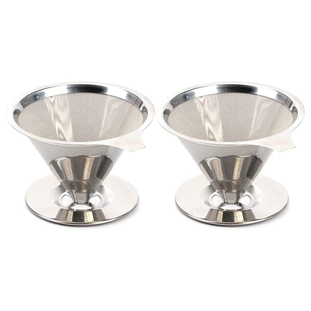 2X Goutteur pour Café Filtre Réutilisable Cône d'Égouttement Filtre à Café Portable Cafetière pour Café Filtre Maison Bureau Camping