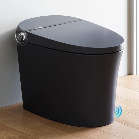 HOROW Black Smart Toilet with Pump and Bidet Auto Flush & Auto Open/Close Lid Warm Dryer Night Light