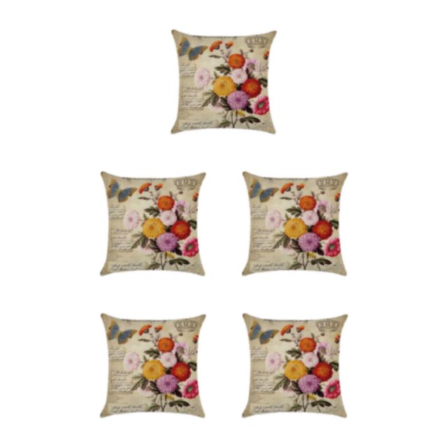 Maytalsory Easy To Change Flowers Pillowcase Addition To Home Decor Polyester Decorative Pillow Cushion Covers Soft Durable kztym001-5 5Set