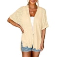 thumbnail image 2 of Jsaierl Cardigans Légers pour Femmes Été Décontracté Manches Courtes Hauts Plage Vacances Chemises Douces Confortables Amples, 2 of 6