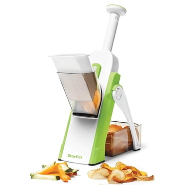 Starfrit Pump'N'Slice, Mandoline verticale sécuritaire à épaisseur réglable pour fruits et légumes