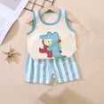 thumbnail image 2 of Débardeur pour Filles, Hauts Décontractés Mode pour Garçons à Manches Courtes, Col Rond, Boutons, Ensembles de Shorts Imprimés, 2 of 3