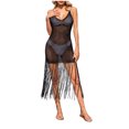 thumbnail image 1 of Plebaso Cache-Maillot au Crochet pour Femmes, Robe de Plage en Maille Tricotée à Franges, Maillot de Bain Sans Manches, Cache-Maillot, 1 of 7