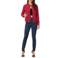thumbnail image 2 of INSPIRE CHIC Veste de Moto de Motard Légère à Col Montant à Fermeture Éclair pour Femme Rouge P, 2 of 5