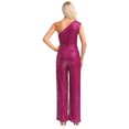 thumbnail image 2 of Xnihocha Combinaison une Pièce Sans Manches pour Femme, Robe de Soirée à une Épaule, Justaucorps à Paillettes, Robe de Soirée Rose Vif TG, 2 of 7