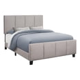 thumbnail image 1 of Monarch Specialties Bed, Queen Size, Platform, Bedroom, Frame, Upholstered, Linen Look, Wood Legs, Grey, Transitional, 1 of 4