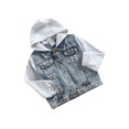 thumbnail image 2 of Fortune Veste en Denim pour Tout-Petit Bébé Automne à Capuche Manteau d'Extérieur Enfants à Manches Longues à Capuche, 2 of 9