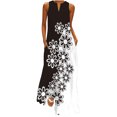 thumbnail image 1 of UPPADA Robes d'Été pour Femmes Décontractées Plage Plage Robe de Mariage, Femmes Robes Maxi Bohèmes Fluides à Fleurs Sans Manches Robes Soleil Col en V Vestidos de Verano Para Mujer Vestidos Cortos de Mujer, 1 of 5