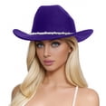 thumbnail image 1 of Men's And Women's Woolen Hats Western Cowboy Top Hat Three Of Rhinestones, 1 of 4