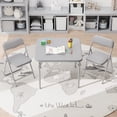 thumbnail image 4 of Kojooin 3-Piece Folding Card Table & Chairs Set, Portable Dining/Game Table with PU Cushions, Space-Saving, 4 of 7