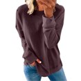 thumbnail image 1 of pxiakgy Chandail Décontracté à Manches Longues pour Femmes Automne Hiver Col Rond Couleur Unie bronze + TTG, 1 of 5