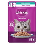 WHISKAS FAVOURITES Cuts dans la sauce au thon gras Pochette pour adultes