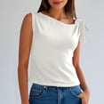 thumbnail image 2 of Timegard Womens Tank Tops Sleeveless Knot Strap Solid Color Comfy Slim Casual Cropped Tee Blouse Summer, 2 of 7