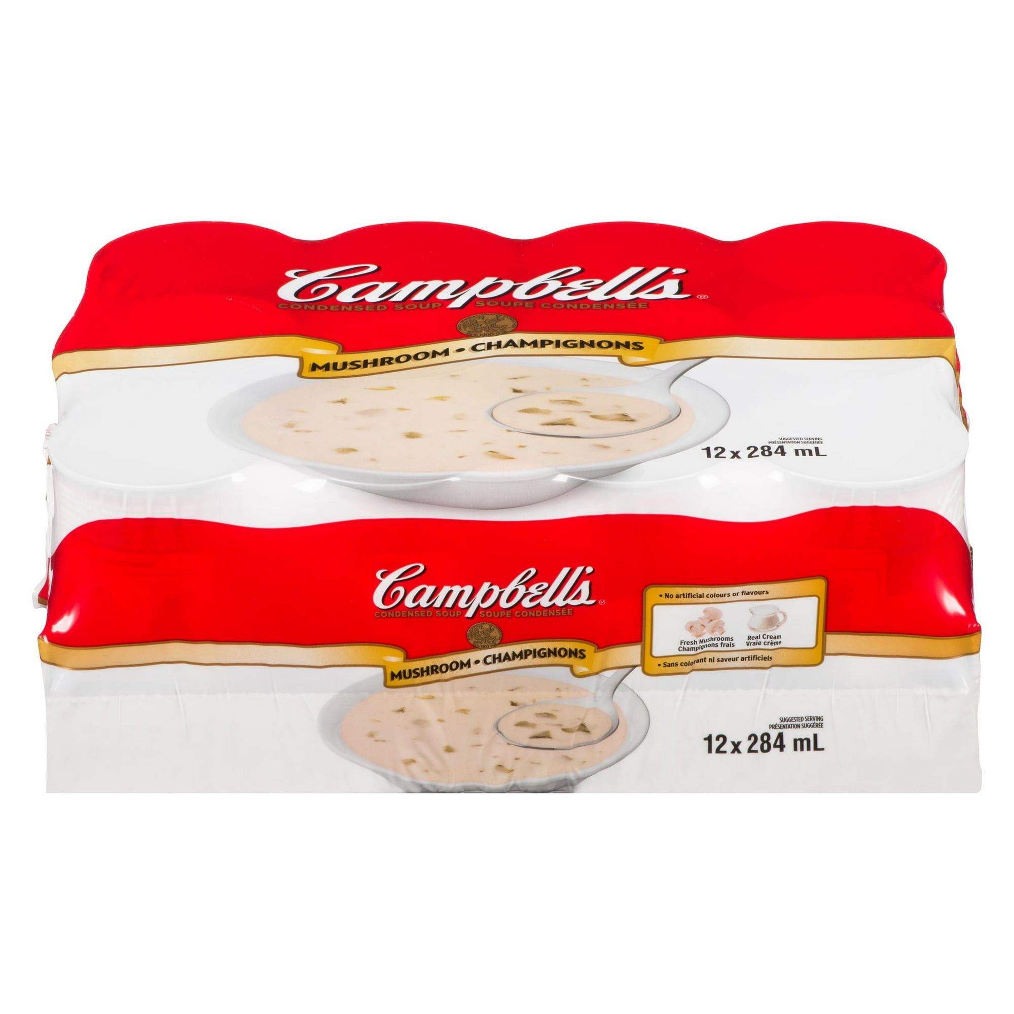 Soupe condensée CampbellMD, Crème de champignons, longue conservation (12 x 284 ml)