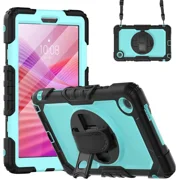 Case for Lenovo Tab One / Tab K9 8.7 inch 2025 TB305XU TB305FU with Screen Protector, ShockProof Protective Cover with 360° Rotating Stand & Shouder Strap, Pen Holder