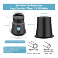 thumbnail image 4 of 3 Inch Bed Risers Heavy Duty Furniture Riser, Bed Lifts Risers, Bed Elevator Supports Up to 6,000 Lbs 8 Pack, 4 of 7