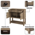 thumbnail image 2 of Homfa Farmhouse Console Table with 2 Drawers& Doors, Sofa Table with Storage Cabinet and Open Shelf for Living Room Entryway, Rustic Brown, 2 of 8