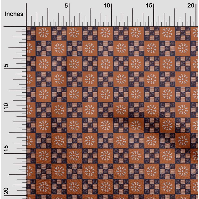 oneOone Polyester Lycra Fabric Geometric & Floral Block Print Fabric By The Yard 56 Inch Wide