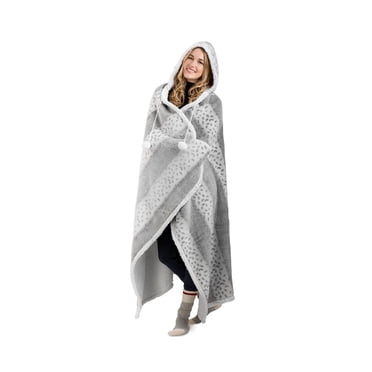Safdie & Co. Hoodzy Blanket Faux Fur Grey
