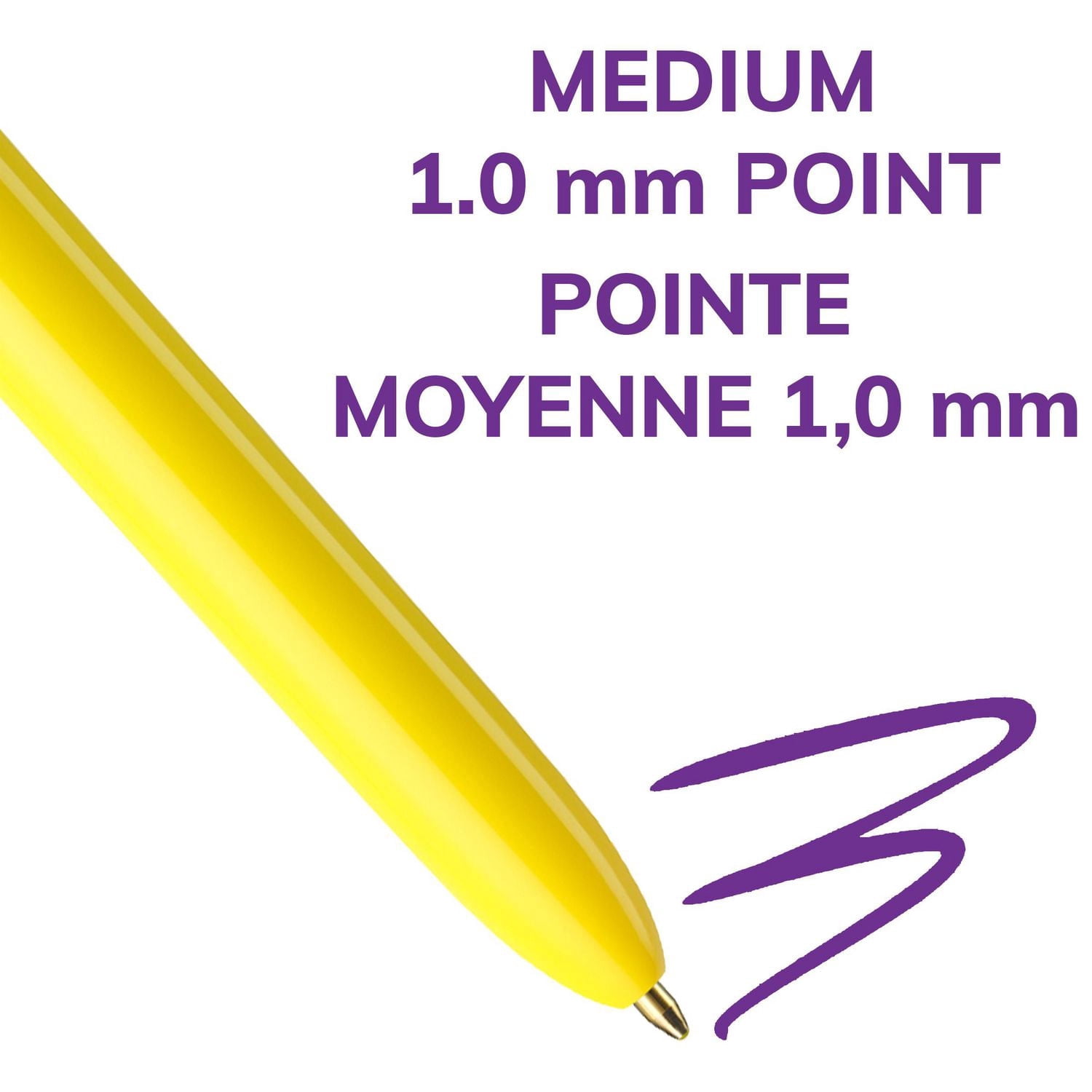 Stylo-bille rétractables BIC 4 couleurs Original et Mode, pointe moyenne (1,0 mm), paquet de 3, stylo-bille rétractable avec encre de couleur durable