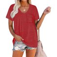 thumbnail image 2 of Pompotops Womens Summer Fasion Short Sleeve V Neck Solid Color Casual T Shirt Tops, 2 of 8
