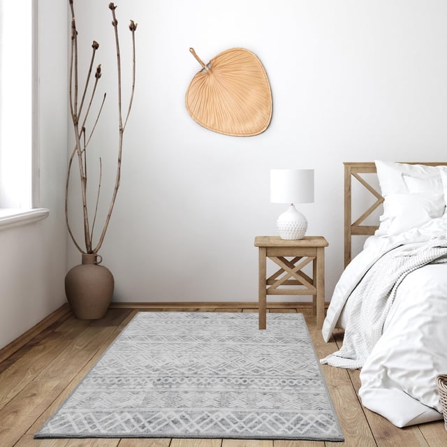 Boho Area Rug x Carpet Rugs for Living Room Bedroom Moroccan-Machine Washable Rugs for Bedroom Dining Room Living Room Rug Neutral Taupe