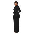 thumbnail image 3 of TopLLC Longues Robe à Manches à Col Rond pour Femme Décontractée Couleur Col Montant Manches Longues Extensible Ajustée Longue Robe Haut pour Femme, 3 of 6