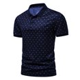thumbnail image 2 of RKSTN Polos pour Hommes à Imprimé Boutons Coupe Ajustée Col Rabattu Chemises Manches Courtes Mode Décontractée Blouse Hauts, 2 of 4