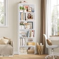 thumbnail image 1 of Homfa 6 Tier Tall Bookshelf and Bookcase, Wooden Bookcase Display Shelf for Living Room Home Office Library Storage, White, 1 of 8