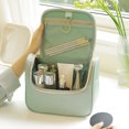 thumbnail image 4 of ZheElen Sac de Rangement de Voyage en Polyester, Antipoussière et Imperméable, Grande Capacité, Trousse Cosmétique Portable, Bleu Marine, 1 Ensemble, 4 of 6