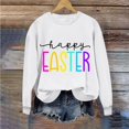 thumbnail image 1 of Jsaierl Sweatshirts Joyeuses Pâques pour Femmes Imprimé Lettre Tendance Manches Longues Pulls Décontractés Col Rond Ample, 1 of 4