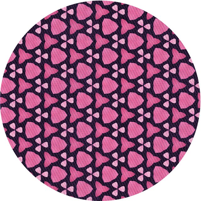Ahgly Tapis Rond Lavable en Machine Intérieur Transitionnel Rose Néon, 8 Pieds Rond