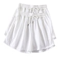 thumbnail image 1 of Yuyuzo 2 PC Athletic Shorts for Women Drawstring High Waisted Gym Shorts Solid Color Sport Shorts, 1 of 3